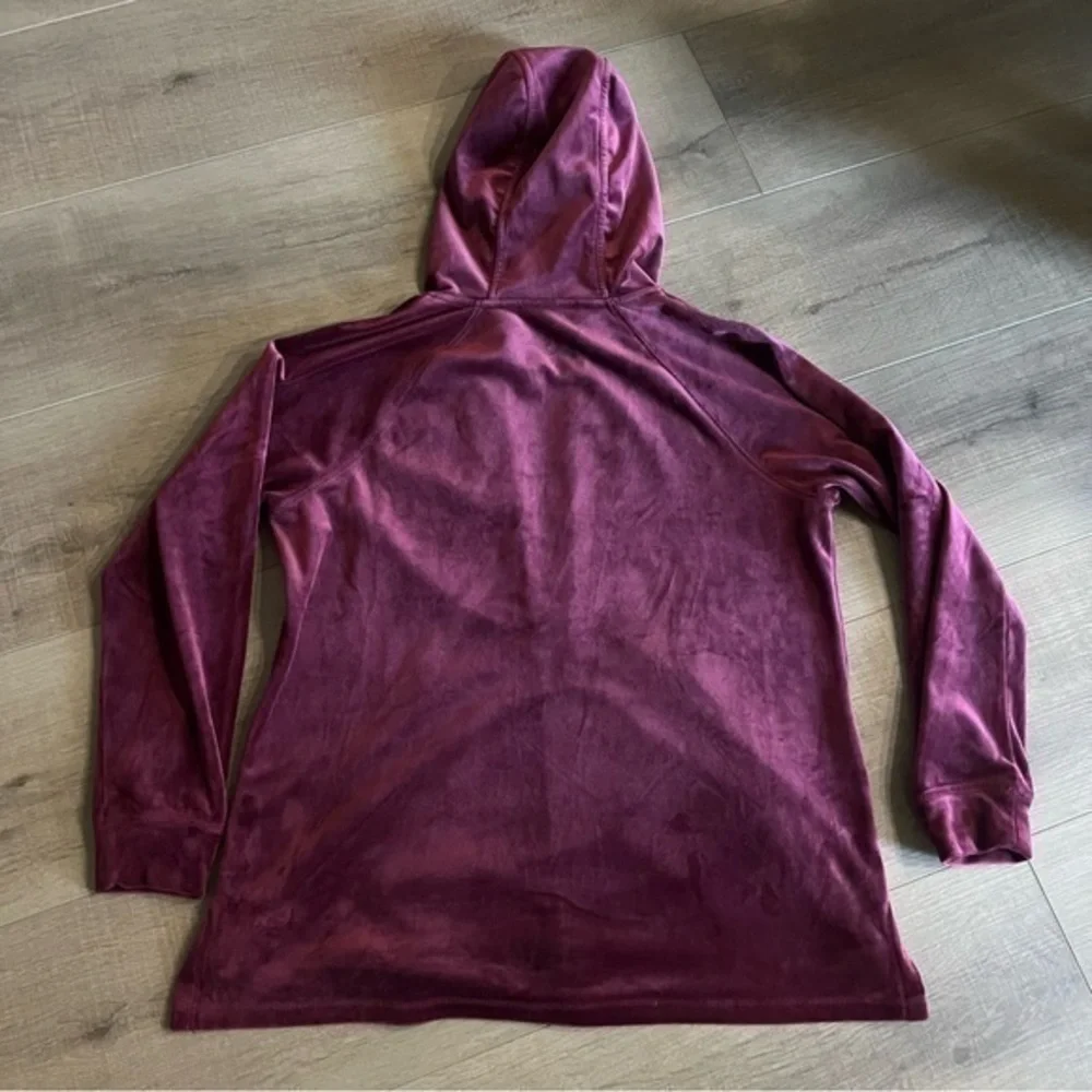 Luxury Velour Hoody Woman Large Cranberry Full Zip‎ Velvet Hoodie Pockets Jacket